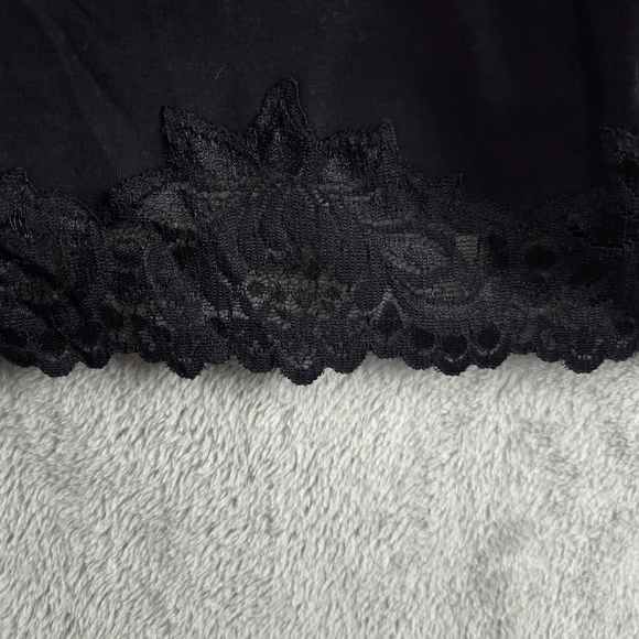 Coldwater Creek Black Lace Hem Women's Top - Picture 7 of 7